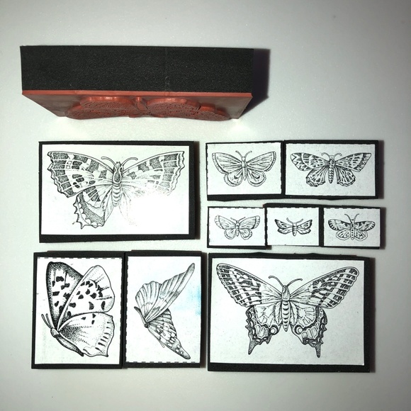 VICTORIAN BUTTERLIES Foam Rubber Stamp Set of 10 by Rubber Stampede - Picture 9 of 11